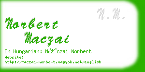 norbert maczai business card